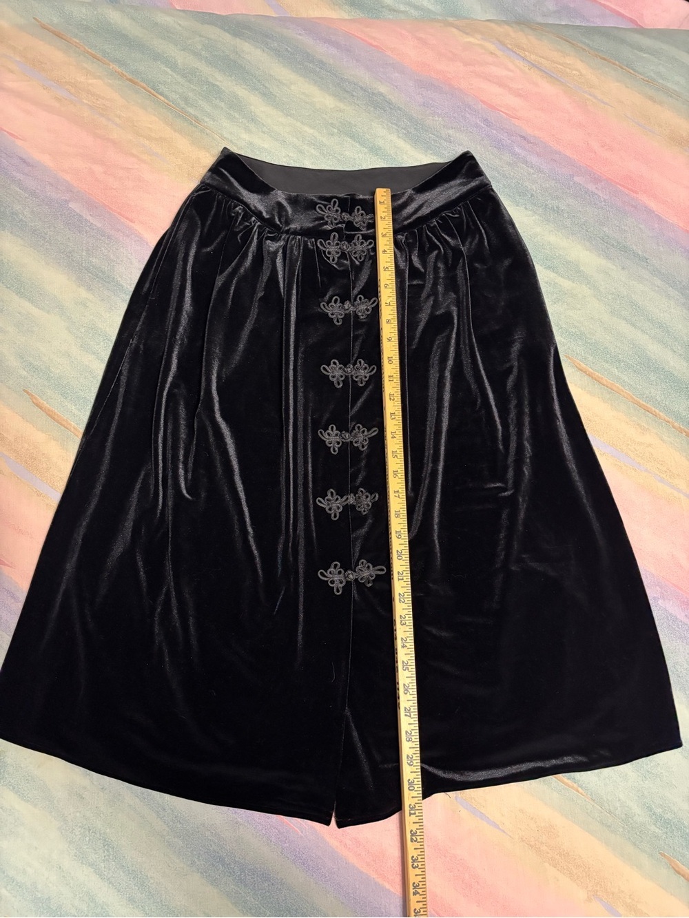 NWT Disturbia Nova Velour Frog Closure Midi Skirt size US 10 - Picture 8 of 8